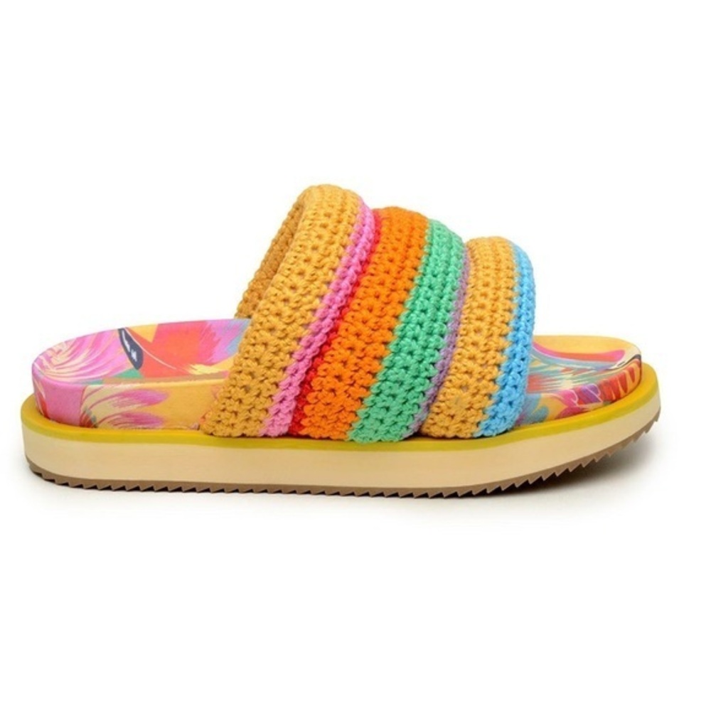 Farm Rio Toucan Crochet Slides Size 5